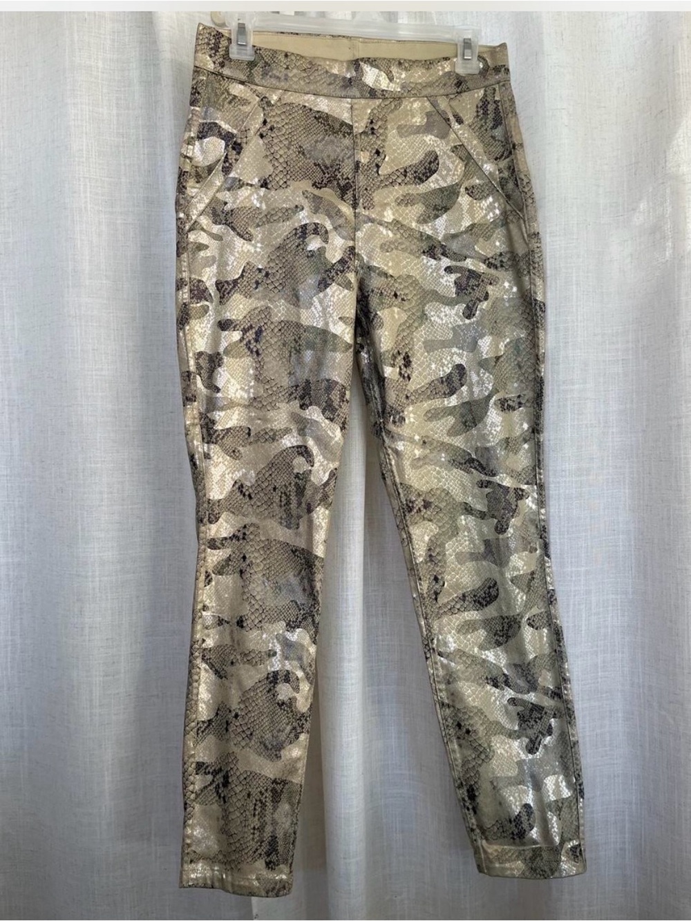 cotton blend Stretch High-Rise snake print pants